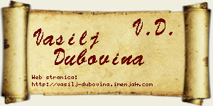 Vasilj Dubovina vizit kartica